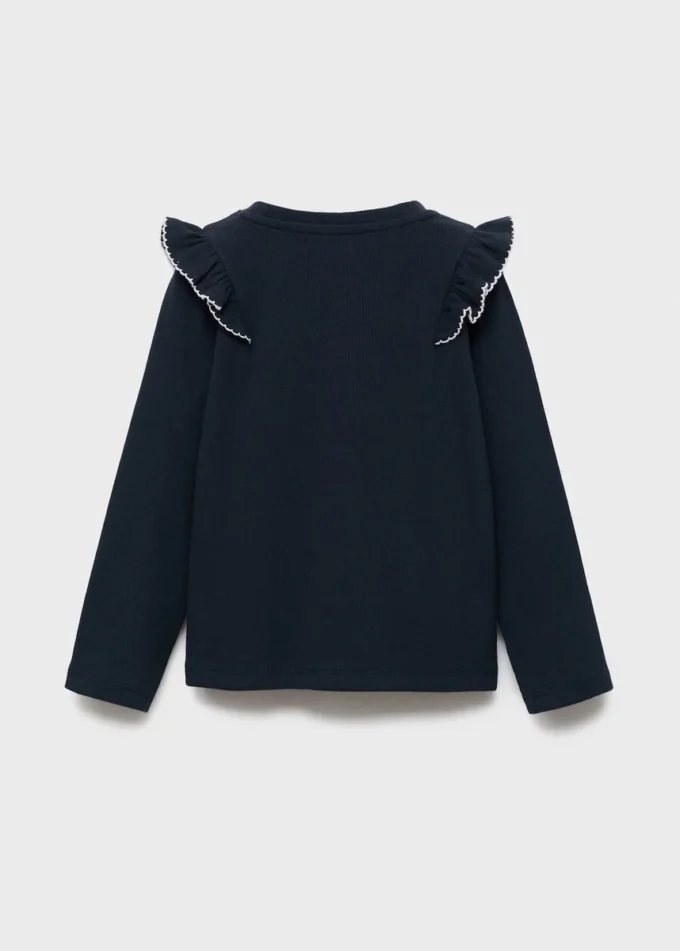 Rýhované tričko s volánky Rýhované tričko s volánky