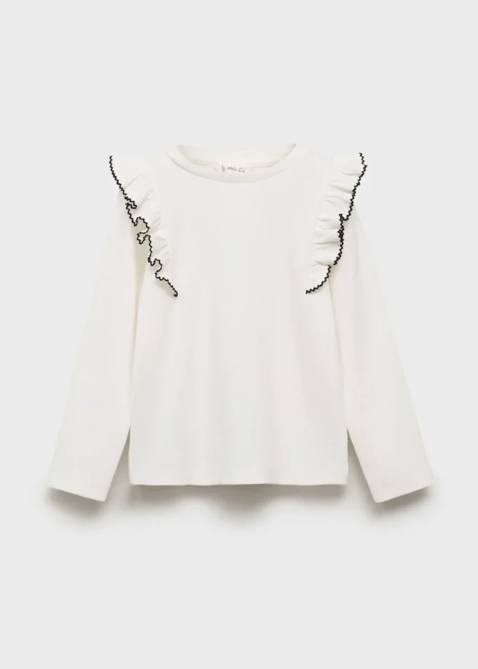 Rýhované tričko s volánky Rýhované tričko s volánky