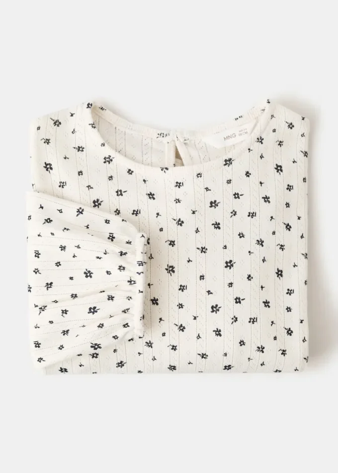 Ribované květinové tričko Ribované květinové tričko