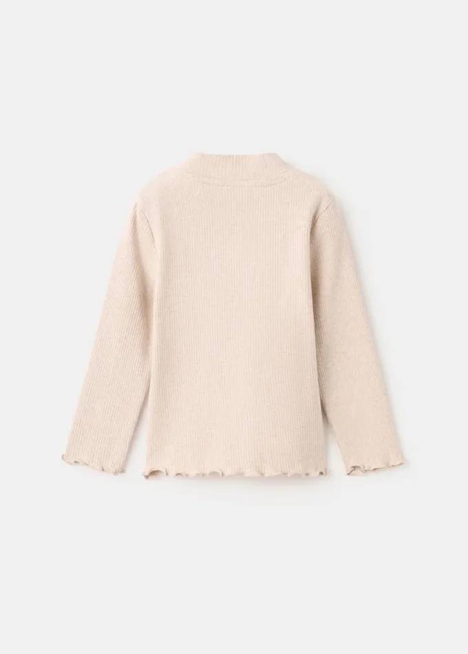 Ribované tričko s vysokým límcem Ribované tričko s vysokým límcem