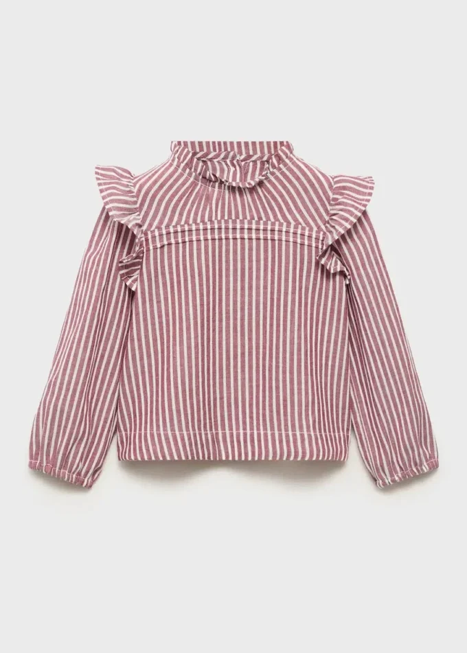 Růžová blůza s pruhovaným vzorem Růžová blůza s pruhovaným vzorem