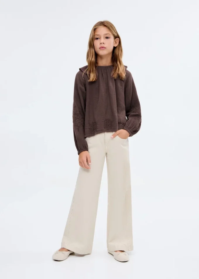 Růžová vyšívaná halenka