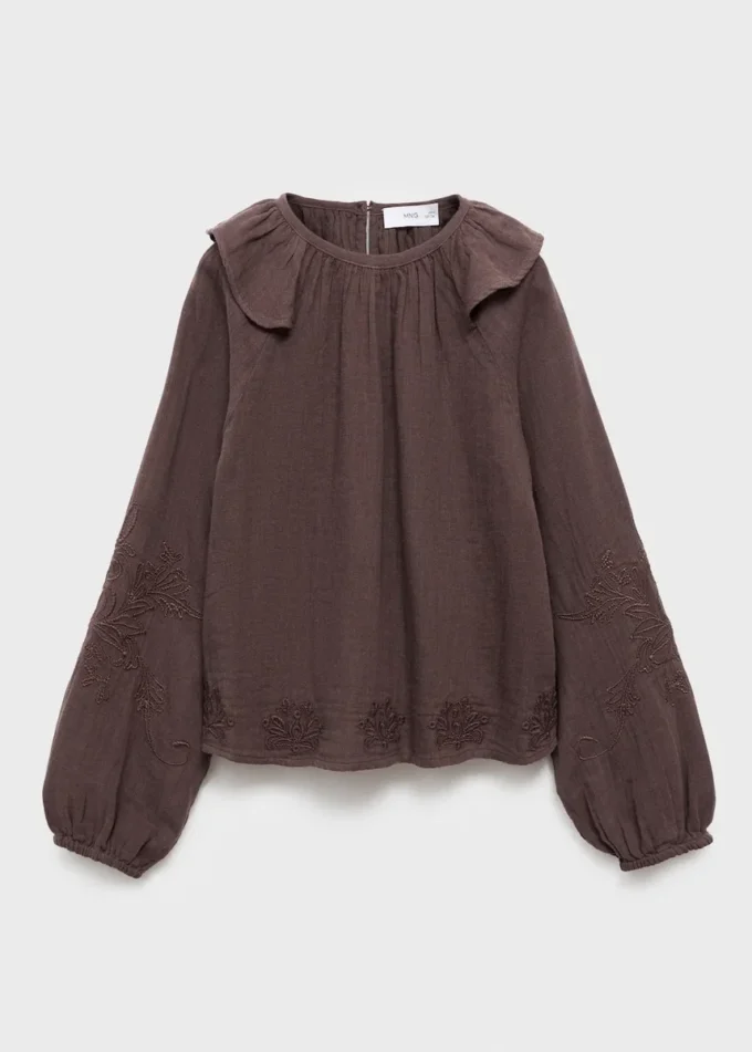 Růžová vyšívaná halenka