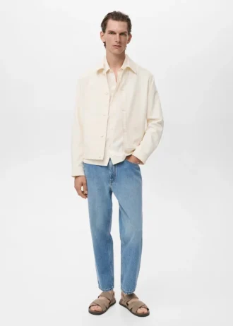 Rovná bavlněná bunda s knoflíky