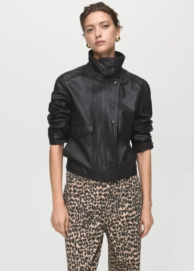 Rovné džíny s leopardím potiskem Rovné džíny s leopardím potiskem