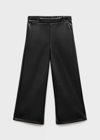 Rovné kalhoty s efektem kůže