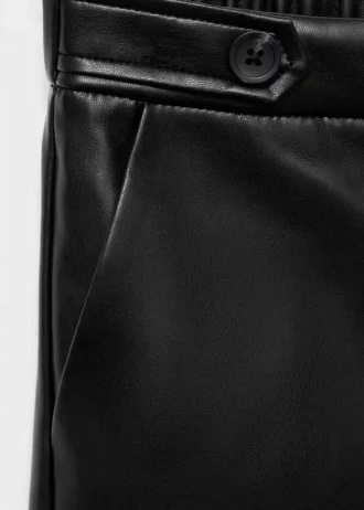 Rovné kalhoty s efektem kůže