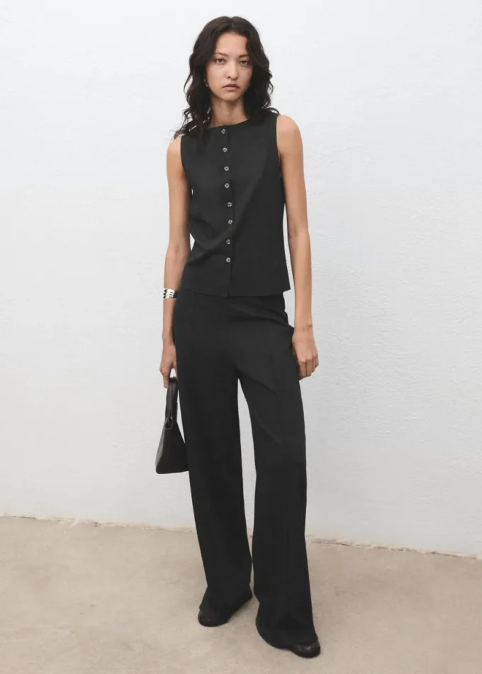 Rovné kalhoty s elastickým pasem Rovné kalhoty s elastickým pasem