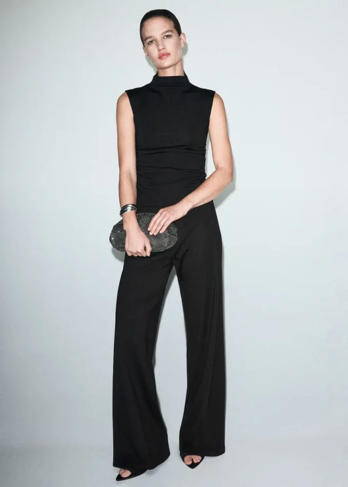 Rovné kalhoty s elastickým pasem Rovné kalhoty s elastickým pasem