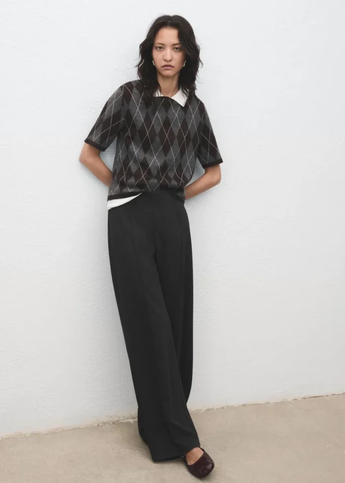 Rovné kalhoty s elastickým pasem Rovné kalhoty s elastickým pasem