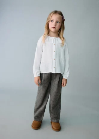 Rovné kalhoty s pepřovým vzorem