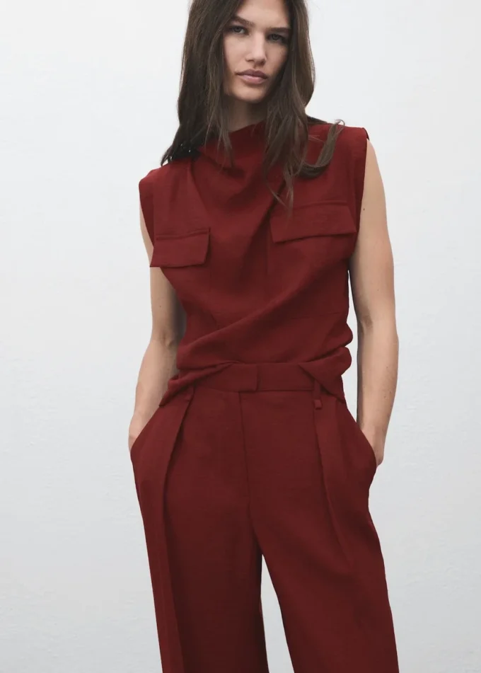 Rovné kalhoty s puky Rovné kalhoty s puky