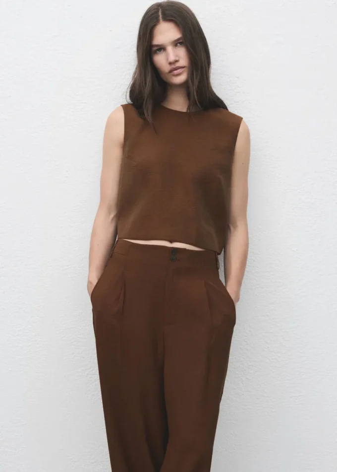 Rovné kalhoty s puky Rovné kalhoty s puky