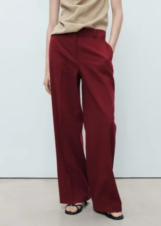 Rovné kalhoty se středně vysokým pasem