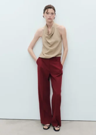 Rovné kalhoty se středně vysokým pasem