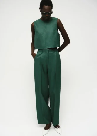 Rovné kalhoty z lněné směsi