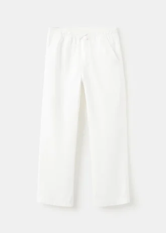 Rovné kalhoty ze směsi lnu