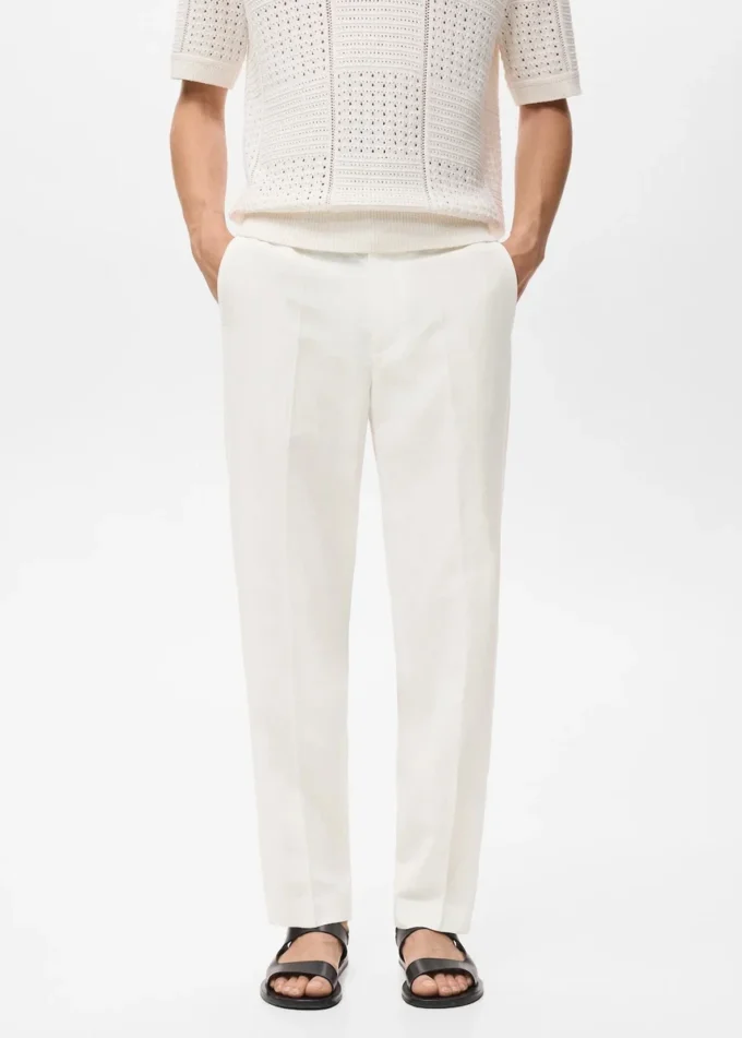 Rovné kalhoty ze směsi lnu a lyocellu Rovné kalhoty ze směsi lnu a lyocellu