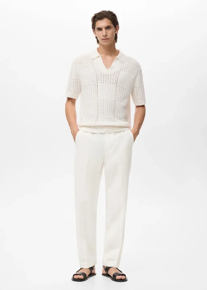 Rovné kalhoty ze směsi lnu a lyocellu Rovné kalhoty ze směsi lnu a lyocellu