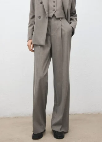 Rovné kalhoty ze směsi vlny