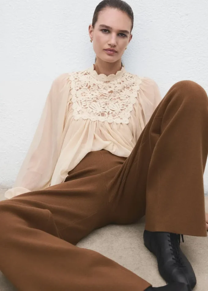 Rovné pletené kalhoty Rovné pletené kalhoty