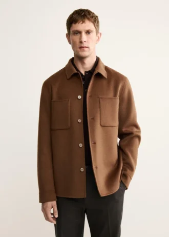 Ručně šitá vlněná bunda se zipem