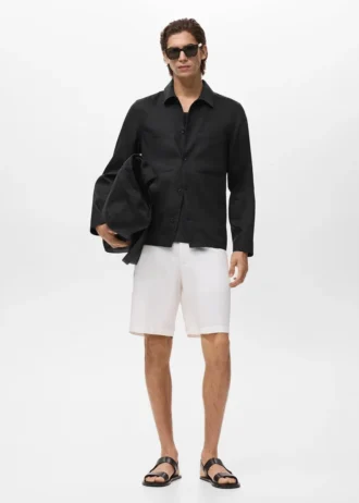 Sako z lněné směsi s kapsami