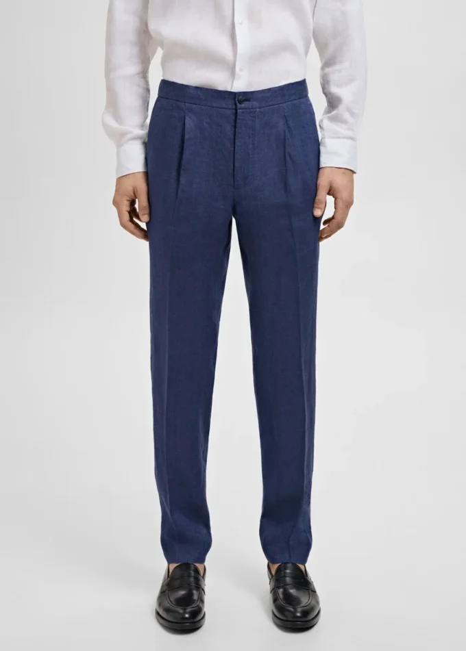 Salerno 100% lněné slim fit kalhoty Salerno 100% lněné slim fit kalhoty