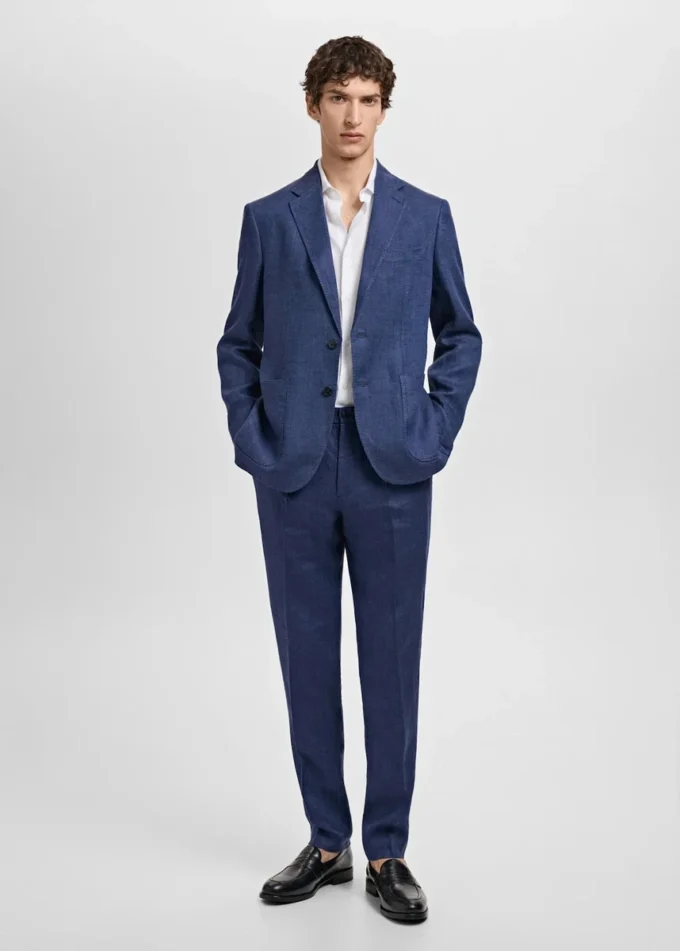 Salerno 100% lněné slim fit kalhoty Salerno 100% lněné slim fit kalhoty