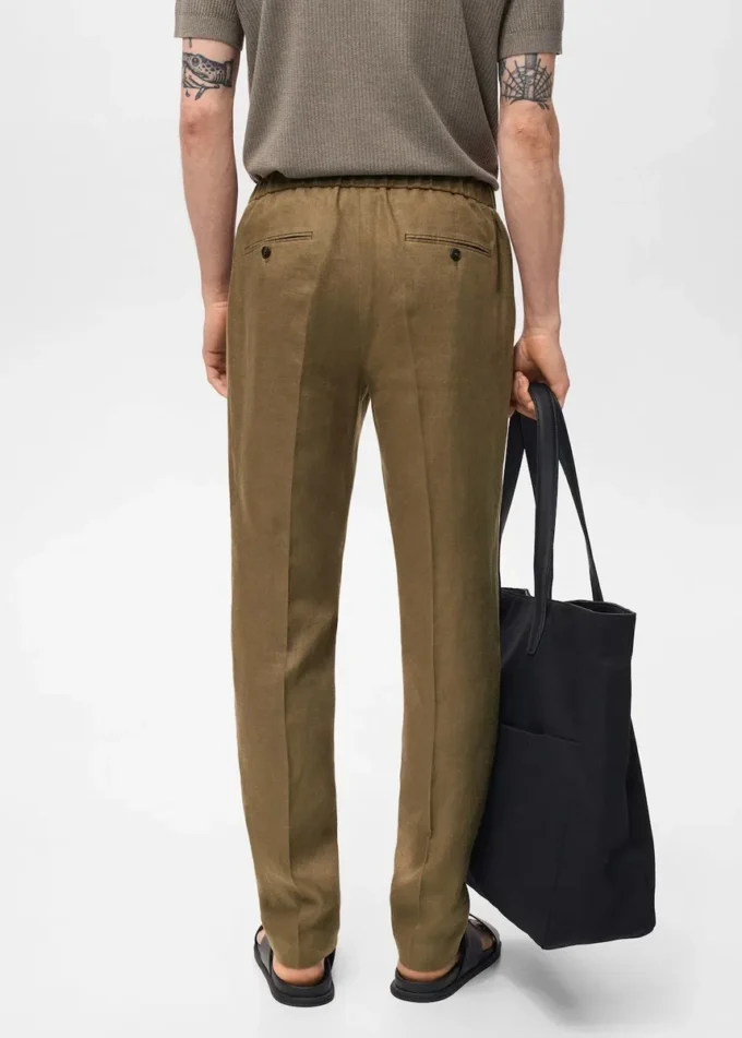 Salerno 100% lněné slim fit kalhoty