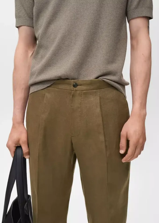 Salerno 100% lněné slim fit kalhoty