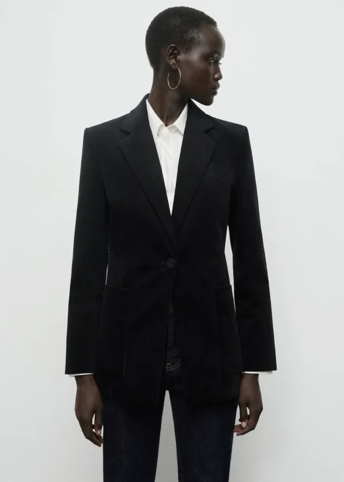 Sametová bunda s kapsami Sametová bunda s kapsami