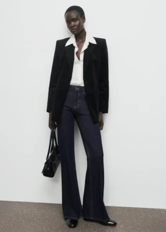 Sametová bunda s kapsami