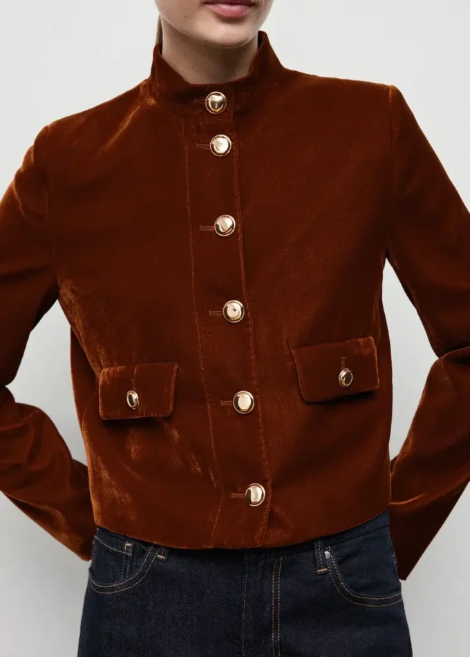 Sametová bunda s knoflíky Sametová bunda s knoflíky