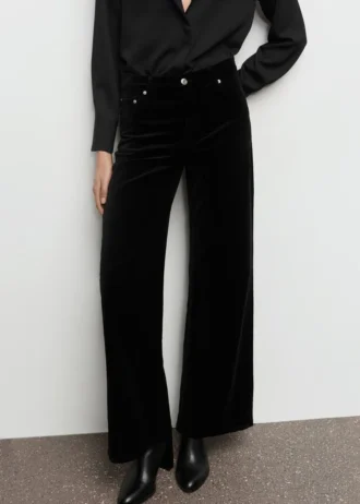 Sametové džíny se širokými nohavicemi