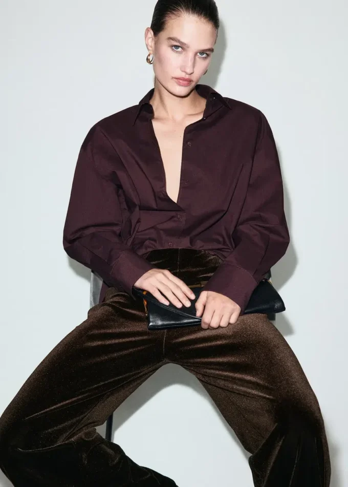 Sametové kalhoty se širokými nohavicemi Sametové kalhoty se širokými nohavicemi