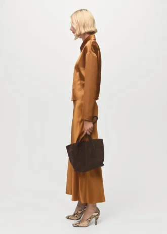 Satinová sukně midi