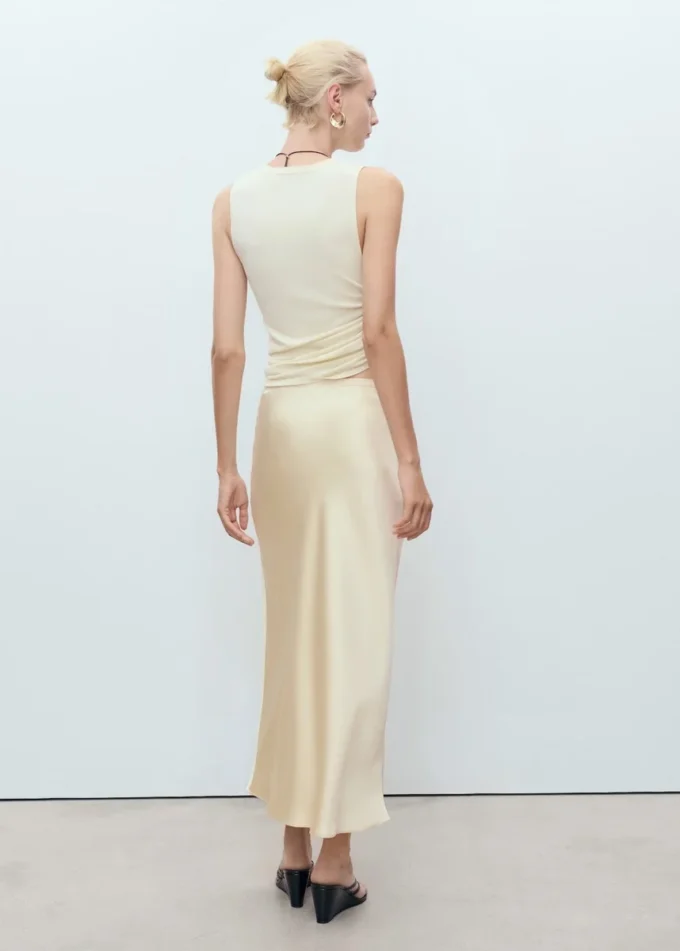 Satinová sukně midi Satinová sukně midi