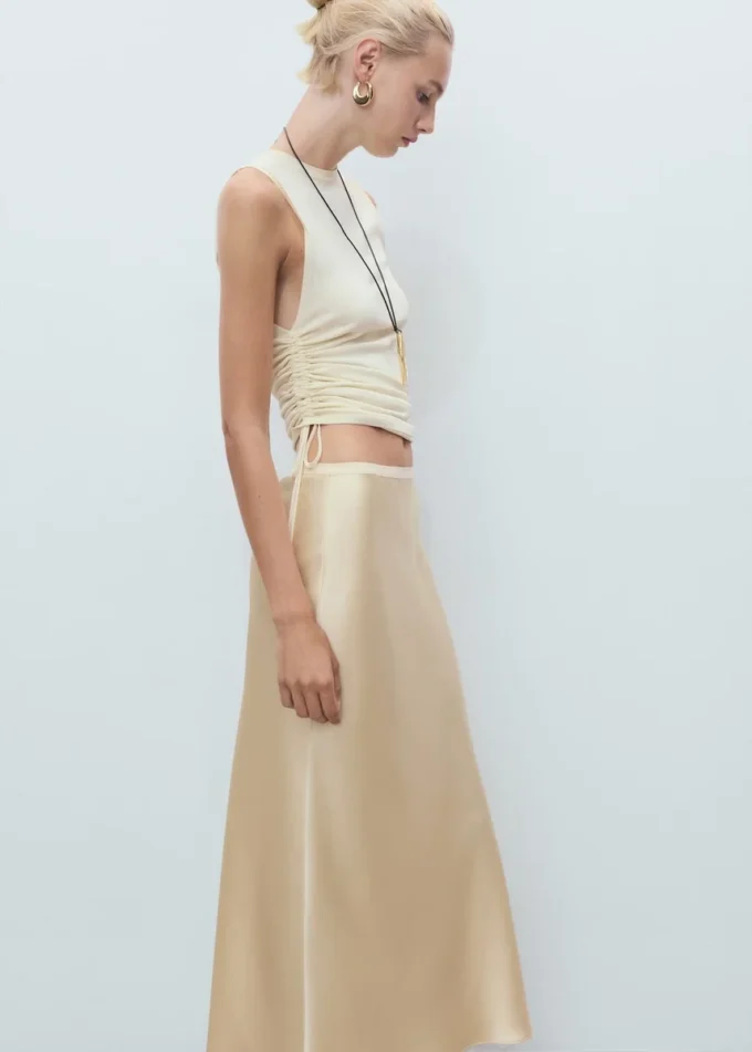 Satinová sukně midi Satinová sukně midi