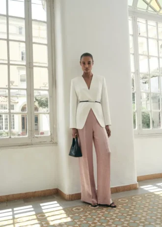 Saténové kalhoty s efektem zmačkání