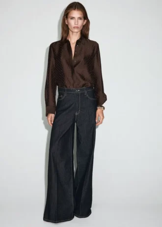 Saténová košile s kamínky