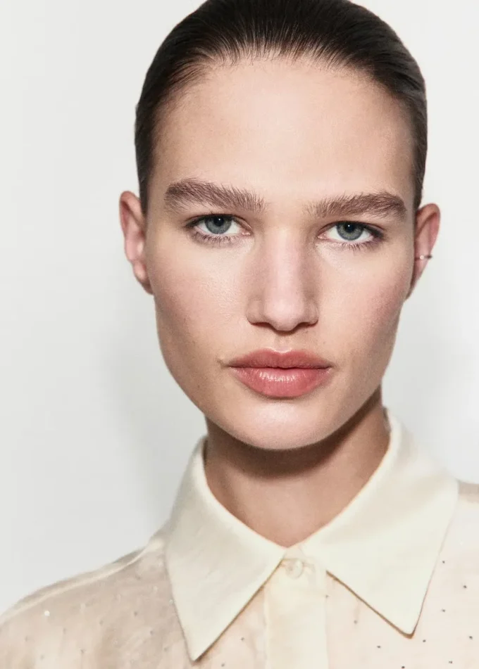 Saténová košile s kamínky Saténová košile s kamínky