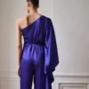 Saténový maxi-volánový overal Saténový maxi-volánový overal