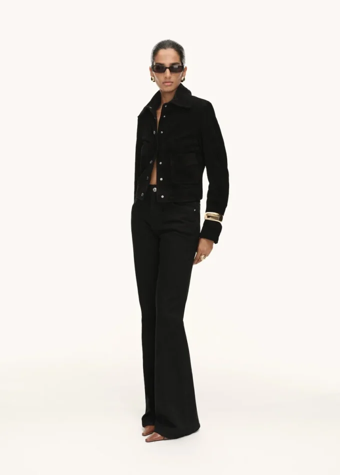 Semišová kožená bunda s knoflíky Semišová kožená bunda s knoflíky