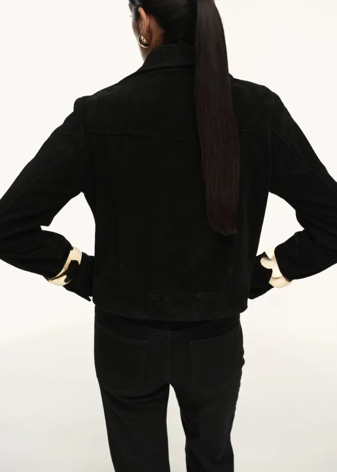 Semišová kožená bunda s knoflíky Semišová kožená bunda s knoflíky