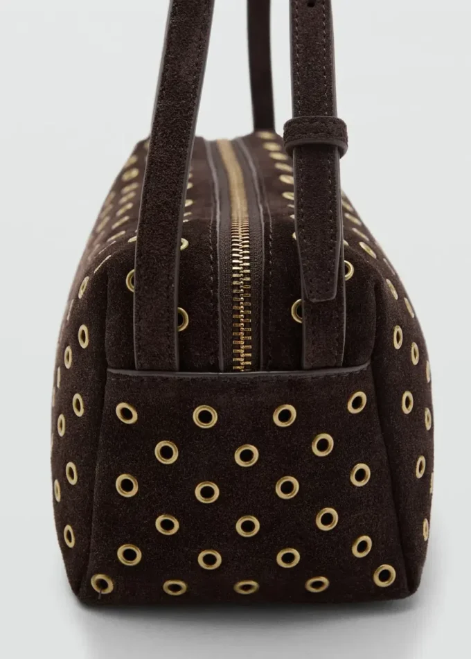 Semišová taška přes rameno s očky Semišová taška přes rameno s očky
