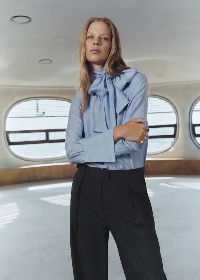 Skládané kalhoty s kostkovaným potiskem Skládané kalhoty s kostkovaným potiskem