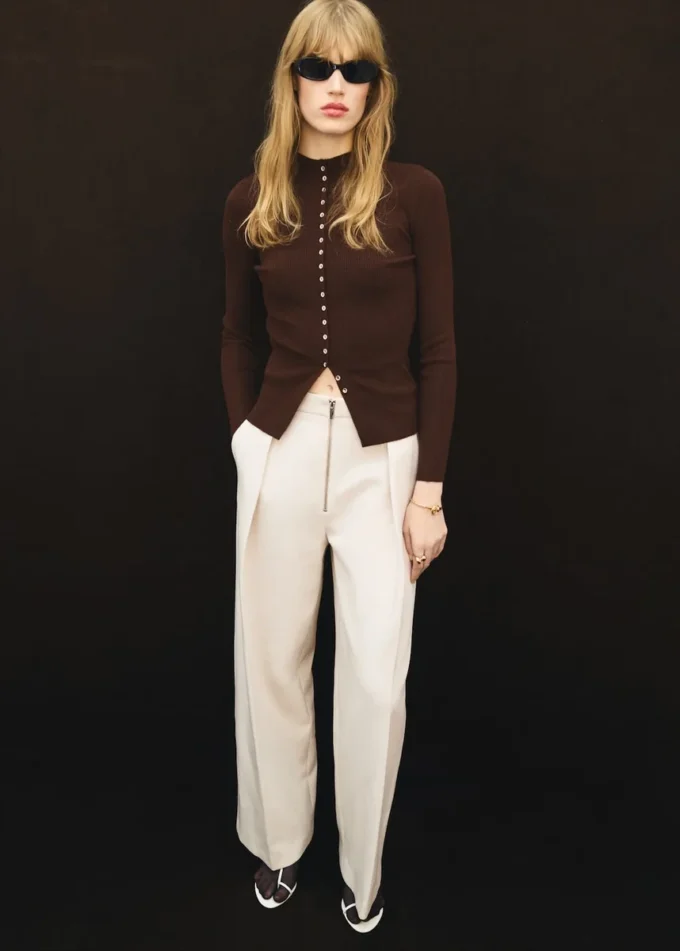 Skládané kalhoty se zipem Skládané kalhoty se zipem