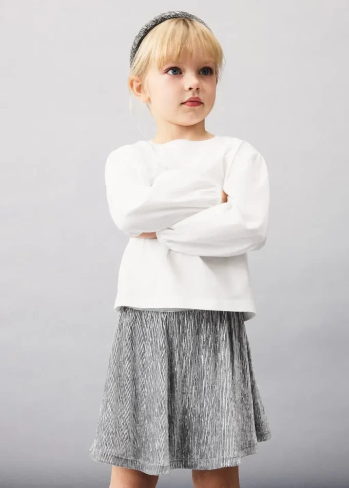 Skládaná metalická sukně Skládaná metalická sukně