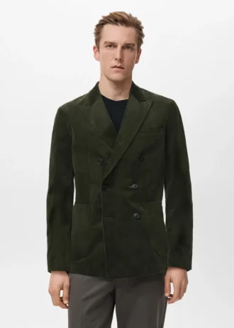 Slim fit dvouřadová manšestrová bunda Slim fit dvouřadová manšestrová bunda